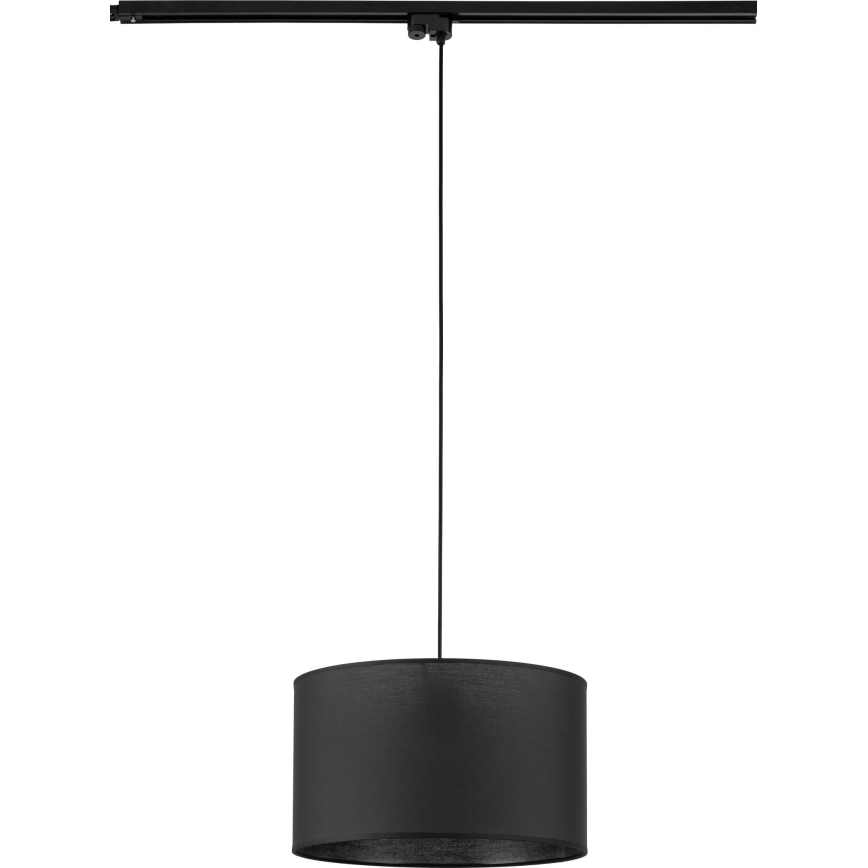 Lámpara colgante para sistema de raíles monofásico TRACER 1xE27/15W/230V diá. 38 cm negro