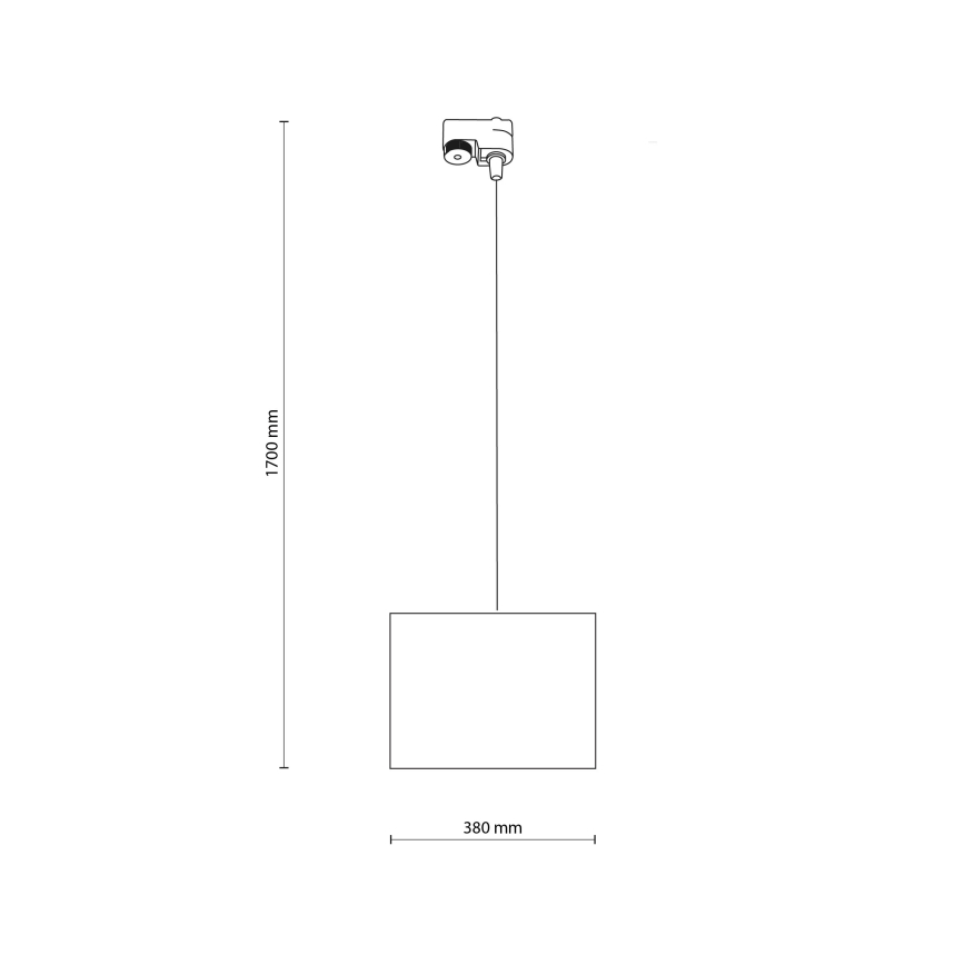 Lámpara colgante para sistema de raíles monofásico TRACER 1xE27/15W/230V diá. 38 cm negro