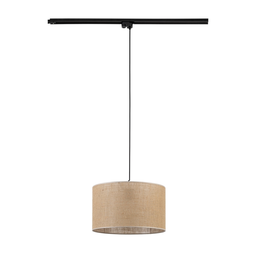 Lámpara colgante para sistema de raíles monofásico TRACER 1xE27/15W/230V diá. 38 cm negro/marrón