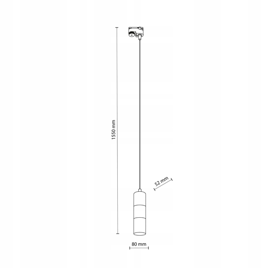Lámpara colgante para sistema de raíles monofásico TRACER 1xGU10/10W/230V negro/dorado