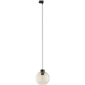 Lámpara colgante para sistema de rieles trifásico CUBUS 1xE27/15W/230V negro/beige ahumado