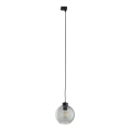 Lámpara colgante para sistema de rieles trifásico CUBUS 1xE27/15W/230V negro/negro ahumado