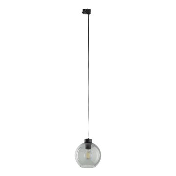 Lámpara colgante para sistema de rieles trifásico CUBUS 1xE27/15W/230V negro/negro ahumado