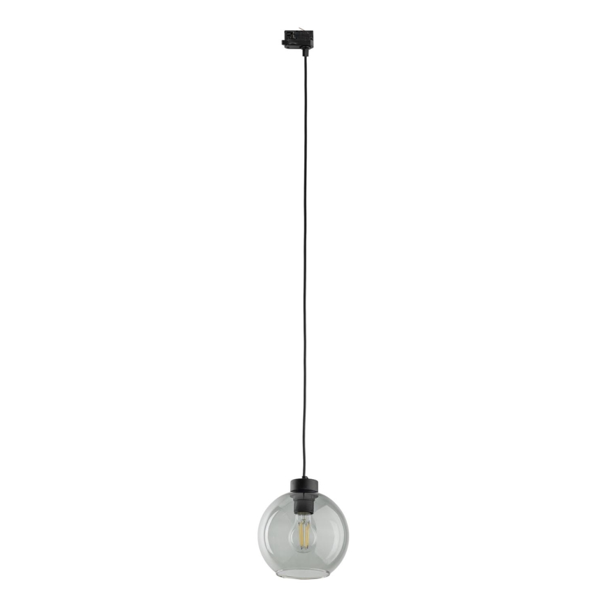 Lámpara colgante para sistema de rieles trifásico CUBUS 1xE27/15W/230V negro/negro ahumado