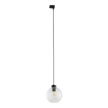 Lámpara colgante para sistema de rieles trifásico CUBUS 1xE27/15W/230V negro/transparente