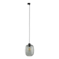 Lámpara colgante para sistema de rieles trifásico ELIO 1xE27/15W/230V negro/negro ahumado