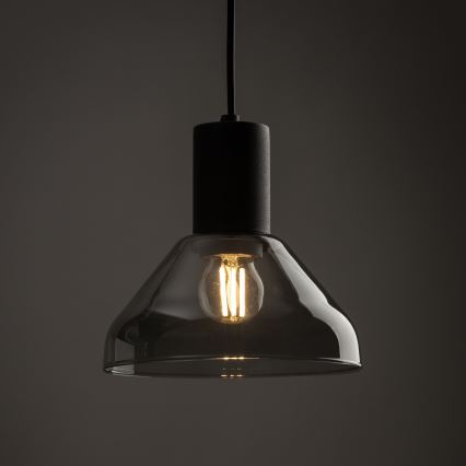 Lámpara colgante para sistema de rieles trifásico NEO 1xE27/15W/230V negro/negro ahumado