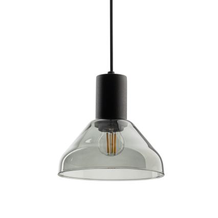 Lámpara colgante para sistema de rieles trifásico NEO 1xE27/15W/230V negro/negro ahumado