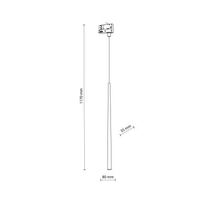 Lámpara colgante para sistema de rieles trifásico PIANO 1xG9/8W/230V negro