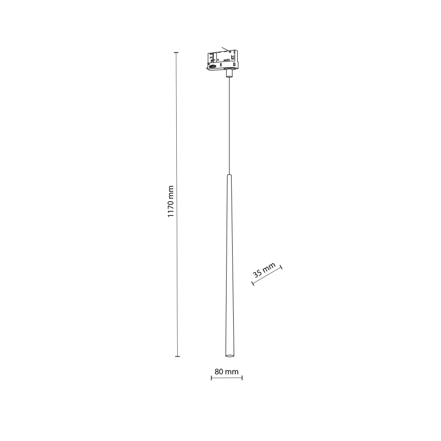 Lámpara colgante para sistema de rieles trifásico PIANO 1xG9/8W/230V negro