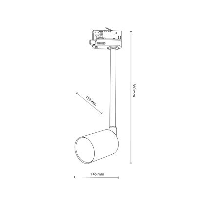 Lámpara colgante para sistema de rieles trifásico TOP 1xGU10/8W/230V blanco