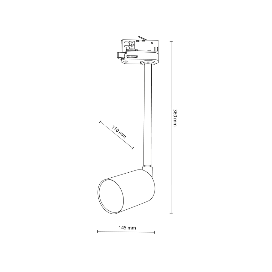 Lámpara colgante para sistema de rieles trifásico TOP 1xGU10/8W/230V blanco