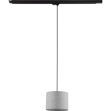Lámpara colgante para sistema de rieles trifásico TRACER 1xE27/15W/230V diá. 20 cm negro/gris
