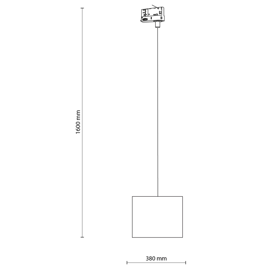 Lámpara colgante para sistema de rieles trifásico TRACER 1xE27/15W/230V diá. 20 cm negro/gris