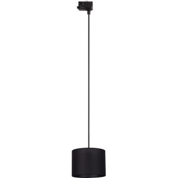 Lámpara colgante para sistema de rieles trifásico TRACER 1xE27/15W/230V diá. 20 cm negro