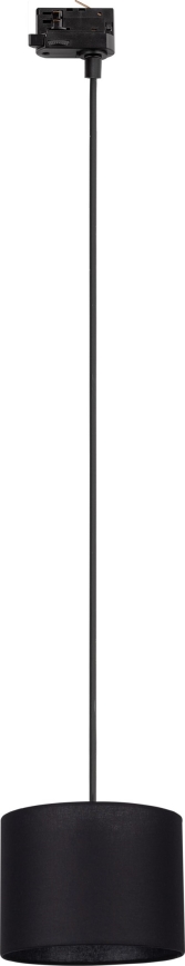Lámpara colgante para sistema de rieles trifásico TRACER 1xE27/15W/230V diá. 20 cm negro