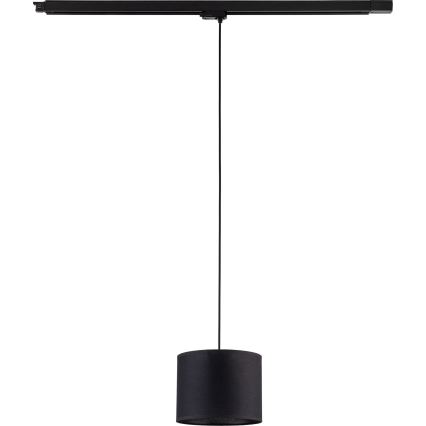 Lámpara colgante para sistema de rieles trifásico TRACER 1xE27/15W/230V diá. 20 cm negro