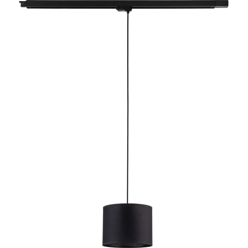 Lámpara colgante para sistema de rieles trifásico TRACER 1xE27/15W/230V diá. 20 cm negro