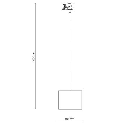 Lámpara colgante para sistema de rieles trifásico TRACER 1xE27/15W/230V diá. 20 cm negro