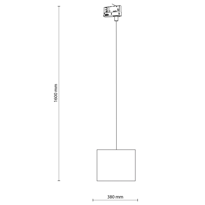 Lámpara colgante para sistema de rieles trifásico TRACER 1xE27/15W/230V diá. 20 cm negro