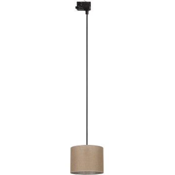 Lámpara colgante para sistema de rieles trifásico TRACER 1xE27/15W/230V diá. 20 cm negro/marrón