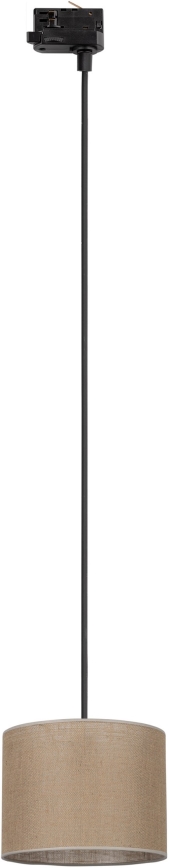 Lámpara colgante para sistema de rieles trifásico TRACER 1xE27/15W/230V diá. 20 cm negro/marrón