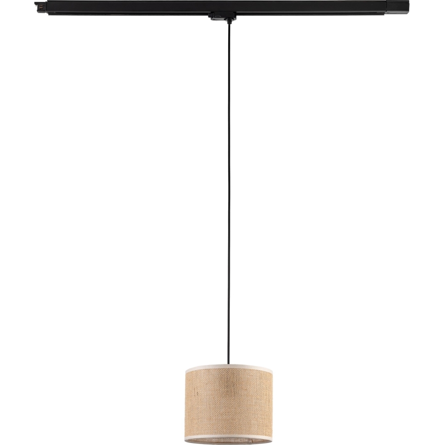 Lámpara colgante para sistema de rieles trifásico TRACER 1xE27/15W/230V diá. 20 cm negro/marrón