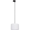 Lámpara colgante para sistema de rieles trifásico TRACER 1xE27/15W/230V diá. 30 cm negro/blanco