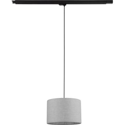 Lámpara colgante para sistema de rieles trifásico TRACER 1xE27/15W/230V diá. 30 cm negro/gris