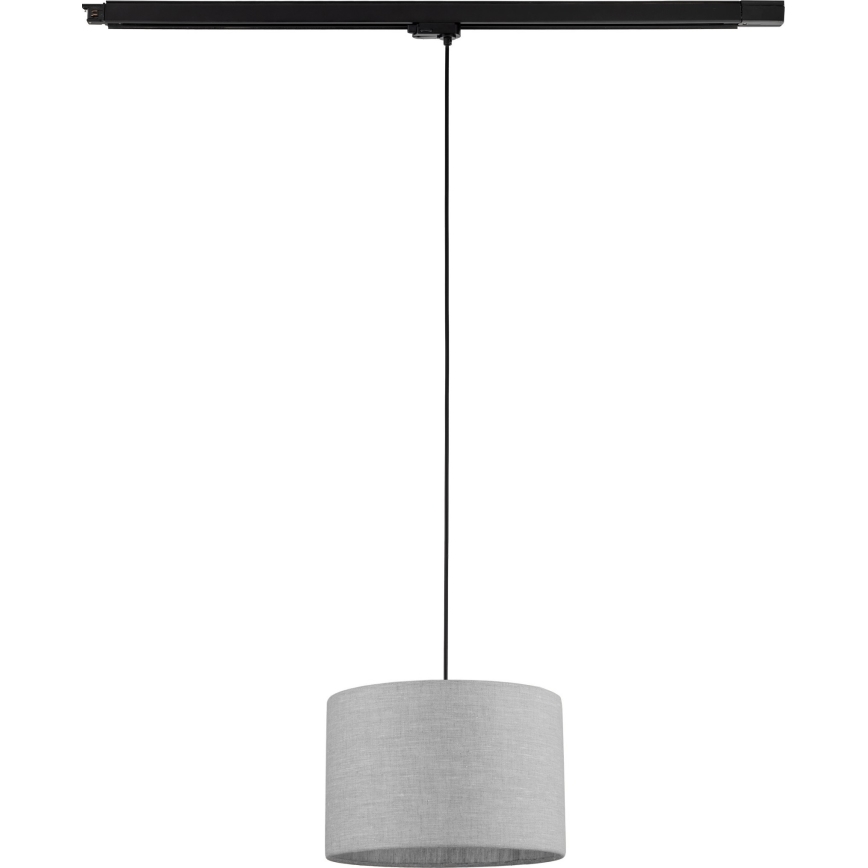 Lámpara colgante para sistema de rieles trifásico TRACER 1xE27/15W/230V diá. 30 cm negro/gris