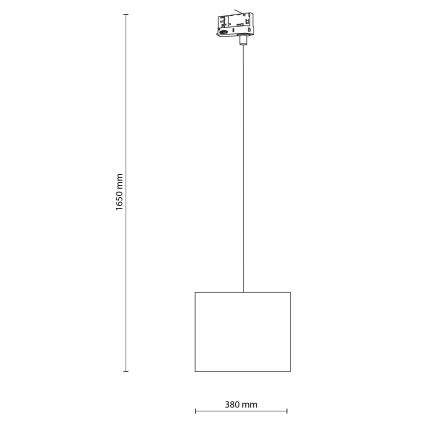 Lámpara colgante para sistema de rieles trifásico TRACER 1xE27/15W/230V diá. 30 cm negro/gris
