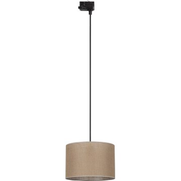 Lámpara colgante para sistema de rieles trifásico TRACER 1xE27/15W/230V diá. 30 cm negro/marrón