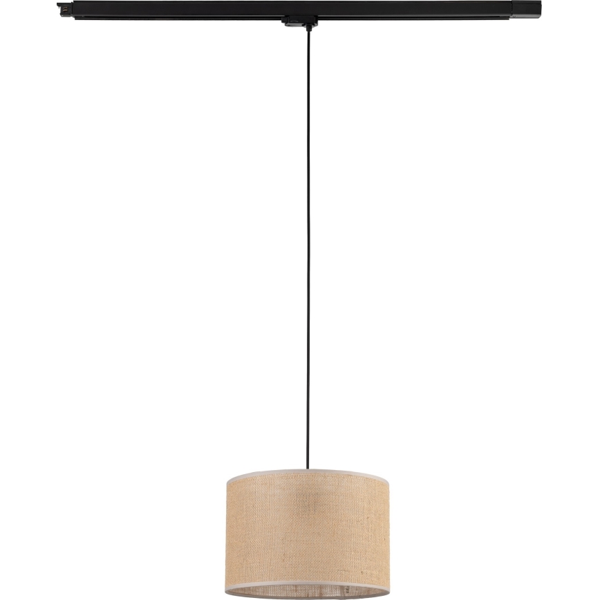 Lámpara colgante para sistema de rieles trifásico TRACER 1xE27/15W/230V diá. 30 cm negro/marrón