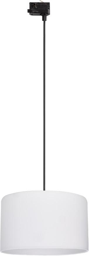 Lámpara colgante para sistema de rieles trifásico TRACER 1xE27/15W/230V diá. 38 cm negro/blanco