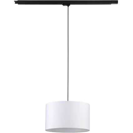 Lámpara colgante para sistema de rieles trifásico TRACER 1xE27/15W/230V diá. 38 cm negro/blanco