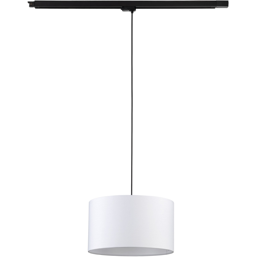 Lámpara colgante para sistema de rieles trifásico TRACER 1xE27/15W/230V diá. 38 cm negro/blanco