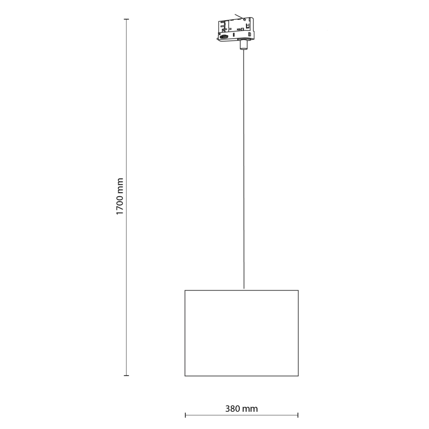 Lámpara colgante para sistema de rieles trifásico TRACER 1xE27/15W/230V diá. 38 cm negro/blanco