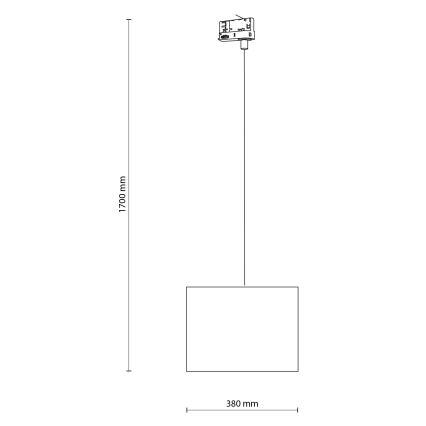 Lámpara colgante para sistema de rieles trifásico TRACER 1xE27/15W/230V diá. 38 cm negro/gris