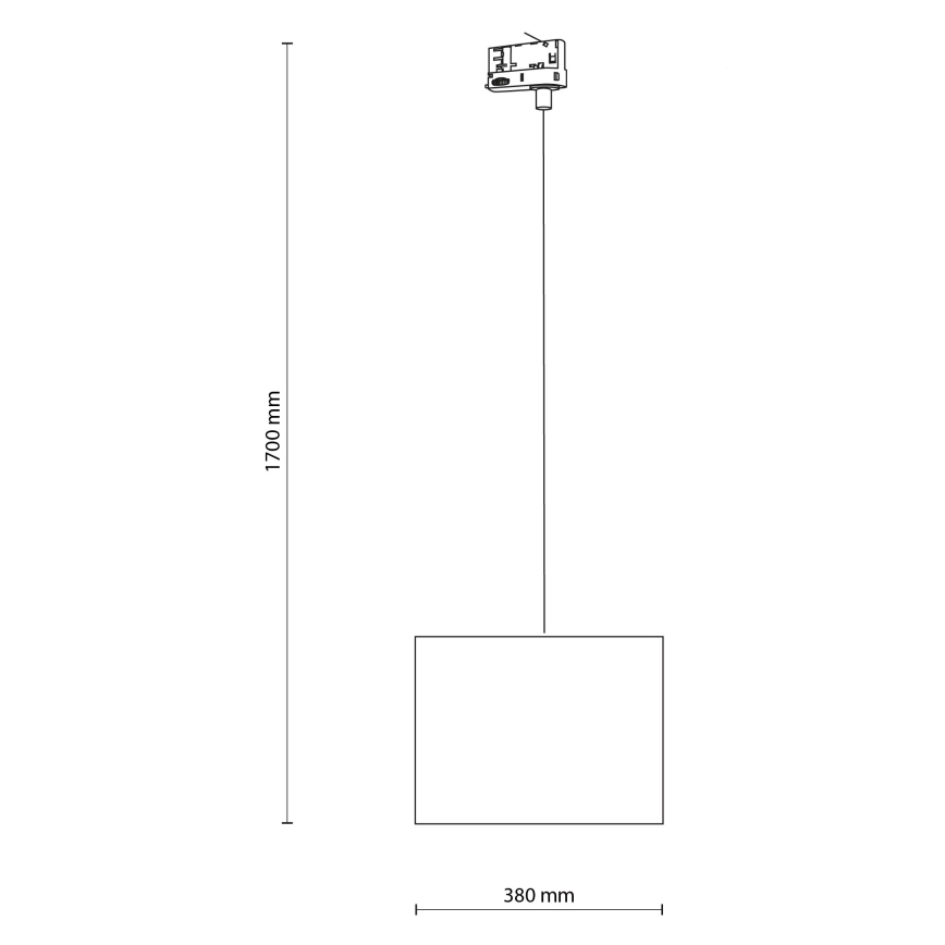 Lámpara colgante para sistema de rieles trifásico TRACER 1xE27/15W/230V diá. 38 cm negro/gris