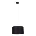 Lámpara colgante para sistema de rieles trifásico TRACER 1xE27/15W/230V diá. 38 cm negro