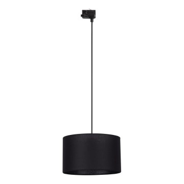 Lámpara colgante para sistema de rieles trifásico TRACER 1xE27/15W/230V diá. 38 cm negro