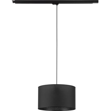 Lámpara colgante para sistema de rieles trifásico TRACER 1xE27/15W/230V diá. 38 cm negro