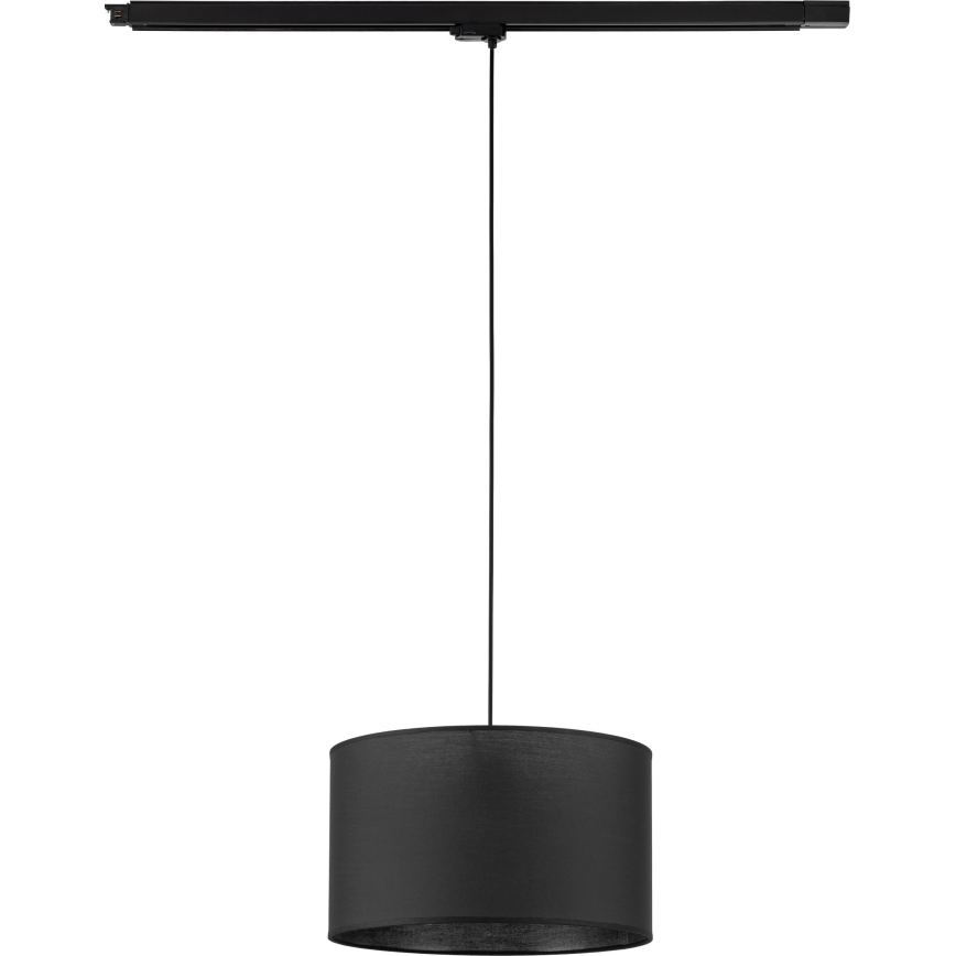 Lámpara colgante para sistema de rieles trifásico TRACER 1xE27/15W/230V diá. 38 cm negro