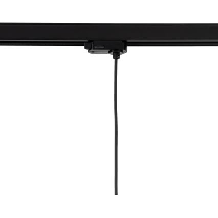 Lámpara colgante para sistema de rieles trifásico TRACER 1xE27/15W/230V diá. 38 cm negro