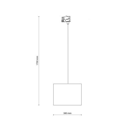 Lámpara colgante para sistema de rieles trifásico TRACER 1xE27/15W/230V diá. 38 cm negro