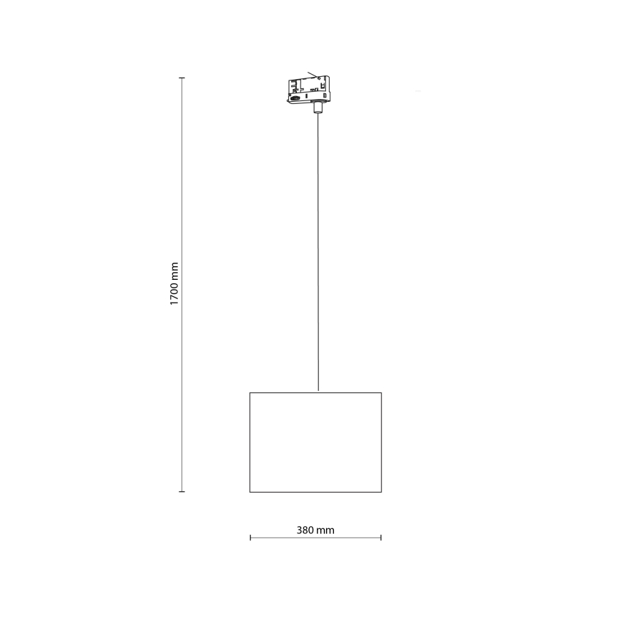 Lámpara colgante para sistema de rieles trifásico TRACER 1xE27/15W/230V diá. 38 cm negro