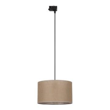 Lámpara colgante para sistema de rieles trifásico TRACER 1xE27/15W/230V diá. 38 cm negro/marrón