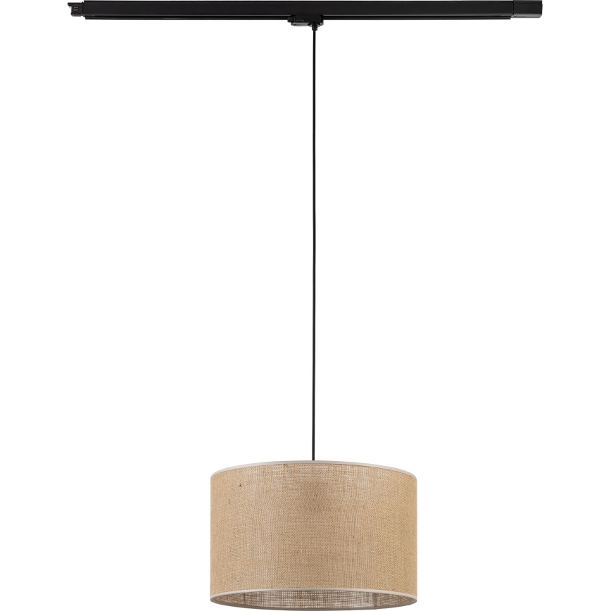 Lámpara colgante para sistema de rieles trifásico TRACER 1xE27/15W/230V diá. 38 cm negro/marrón