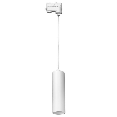 Lámpara colgante para sistema de rieles trifásicos PIPE 1xGU10/25W/230V blanco