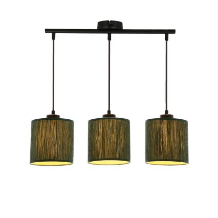 Lámpara colgante PATTI 3xE27/60W/230V Verde